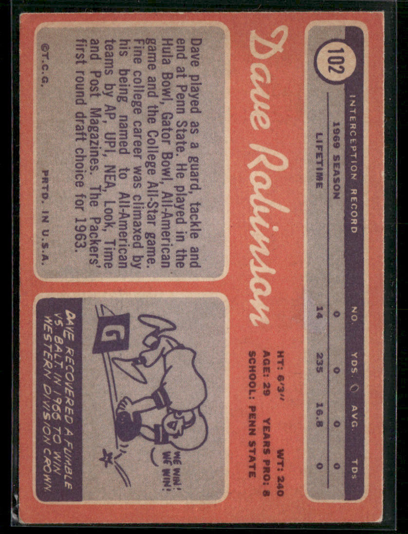 1970 Topps Dave Robinson #102