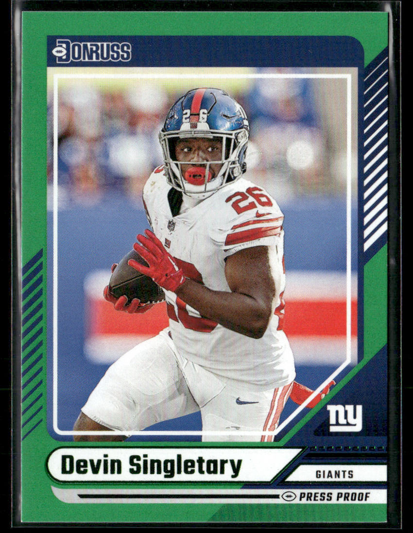 2024 Panini Donruss Devin Singletary #19 Green Press Proof