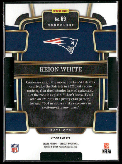 2023 Panini Select Keion White #69 Die Cut RC