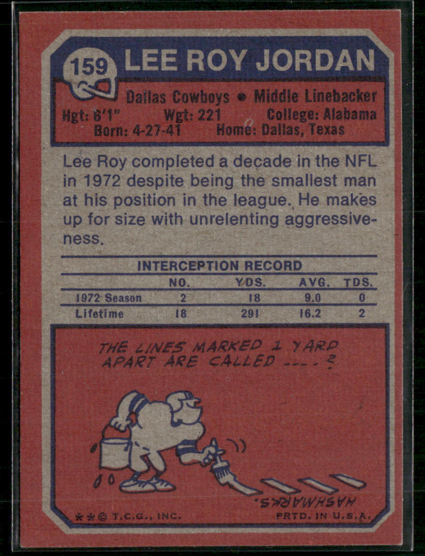 1973 Topps Lee Roy Jordan #159