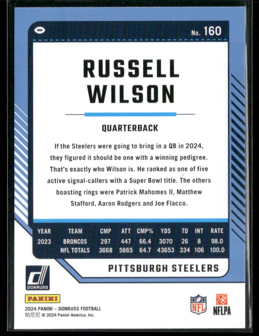 2024 Panini Donruss Russell Wilson #160 Green