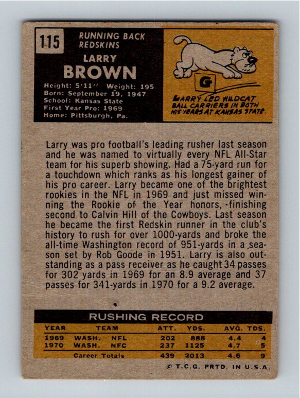 1971 Topps Larry Brown #115