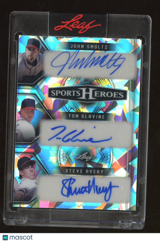 2025 Leaf Sports Heroes John Smoltz Tom Glavine Steve Avery Ice Auto 12/15