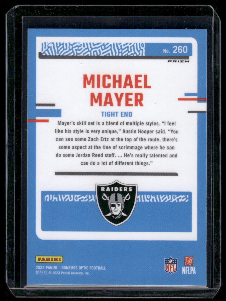 2023 Panini Donruss Optic Michael Mayer #260 Holo Prizm Rated Rookie