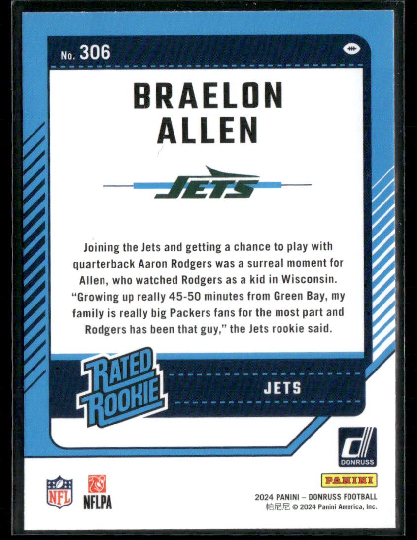 2024 Donruss Braelon Allen #306 Rated Rookie