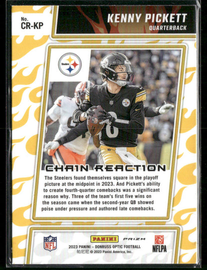 2023 Panini Donruss Optic Kenny Pickett #CR-KP Chain Reaction