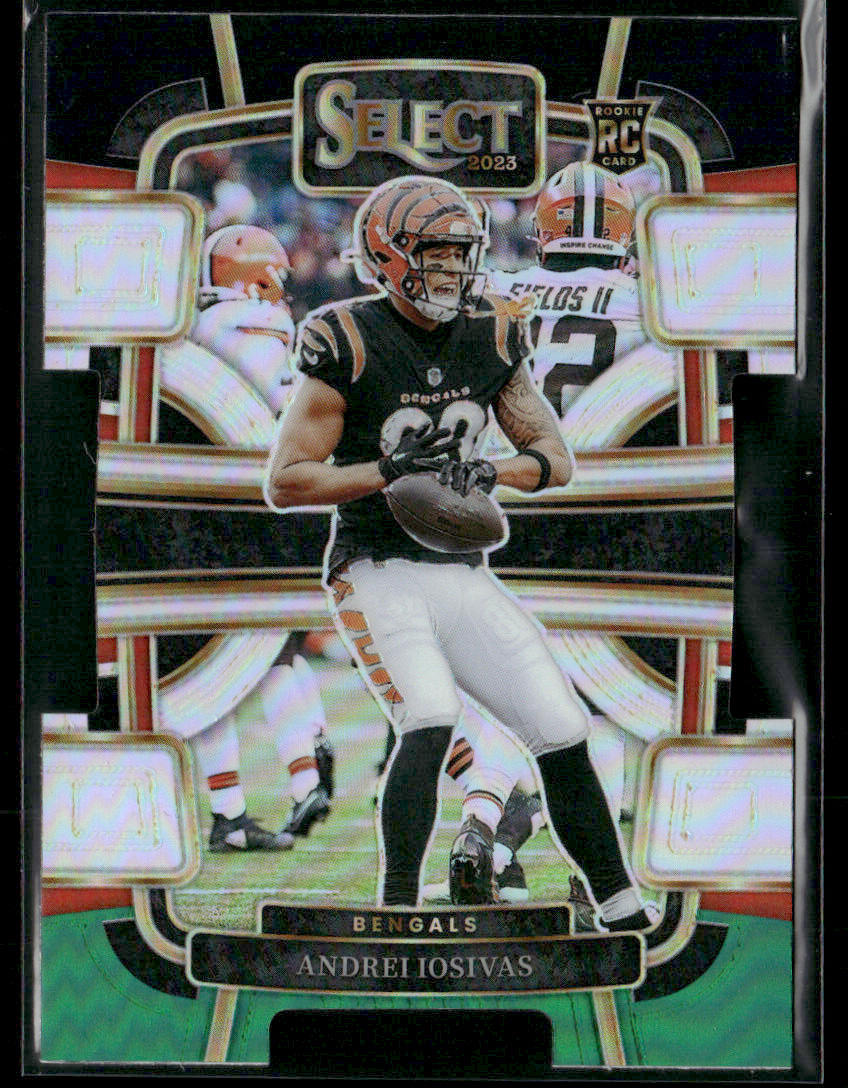 2023 Panini Select Andrei Iosivas #21 Die Cut Black Green RC