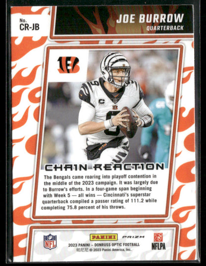 2023 Panini Donruss Optic Joe Burrow #CR-JB Silver Chain Reaction