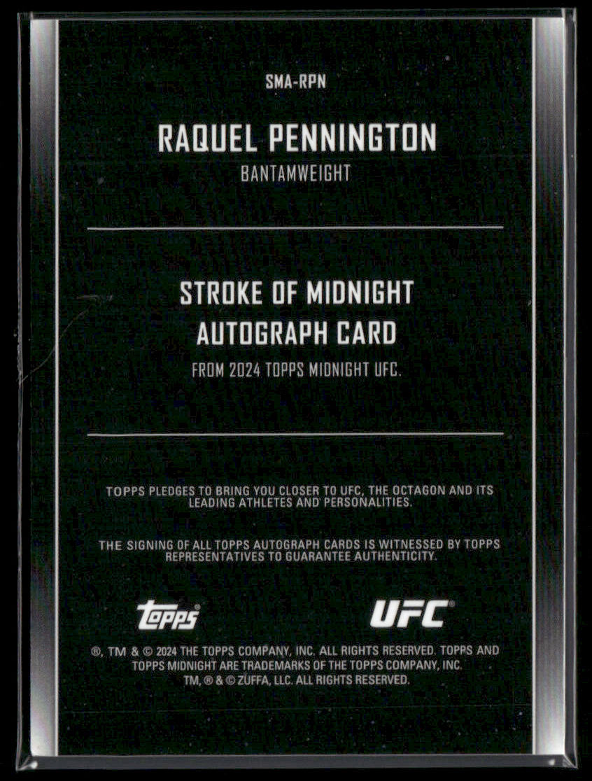 2024 Topps Midnight UFC Raquel Pennington #SMA-RPN Autograph