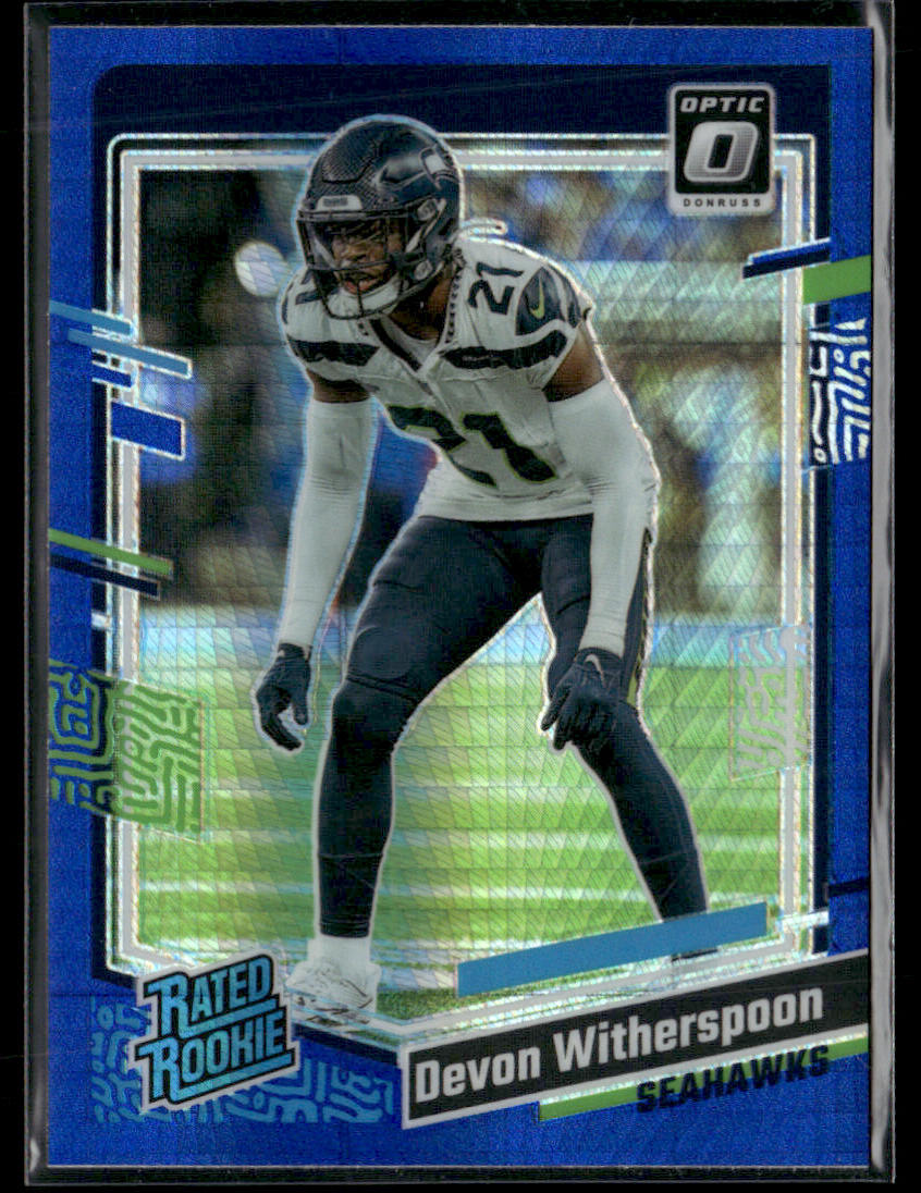 2023 Panini Donruss Optic Football Devon Witherspoon #292 Blue Hyper Prizm