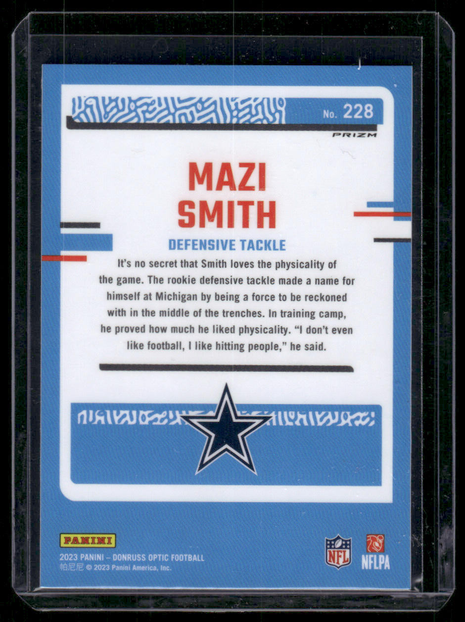 2023 Panini Donruss Optic Mazi Smith #228 Pink Prizm Rated Rookie