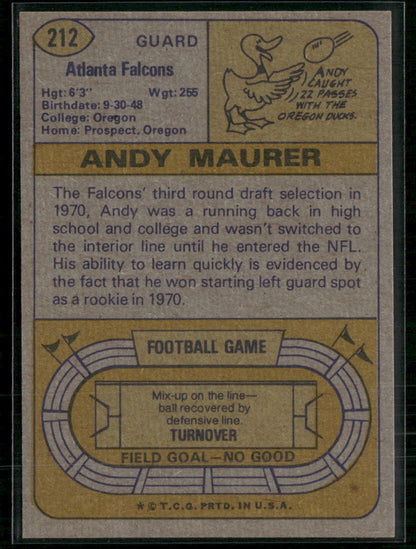 1974 Topps Andy Maurer #212