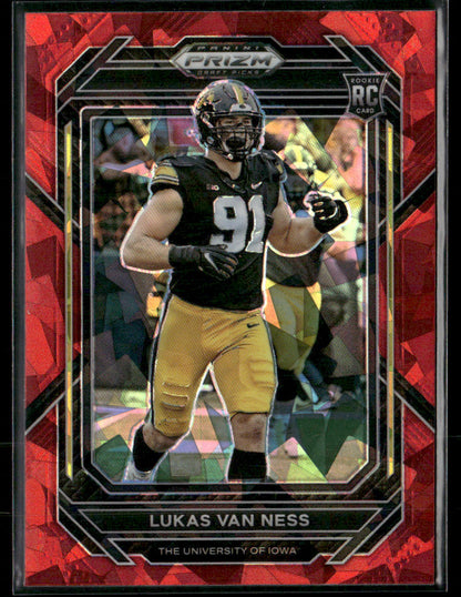 2023 Panini Prizm Lukas Van Ness #181 Red Ice Rookie Card