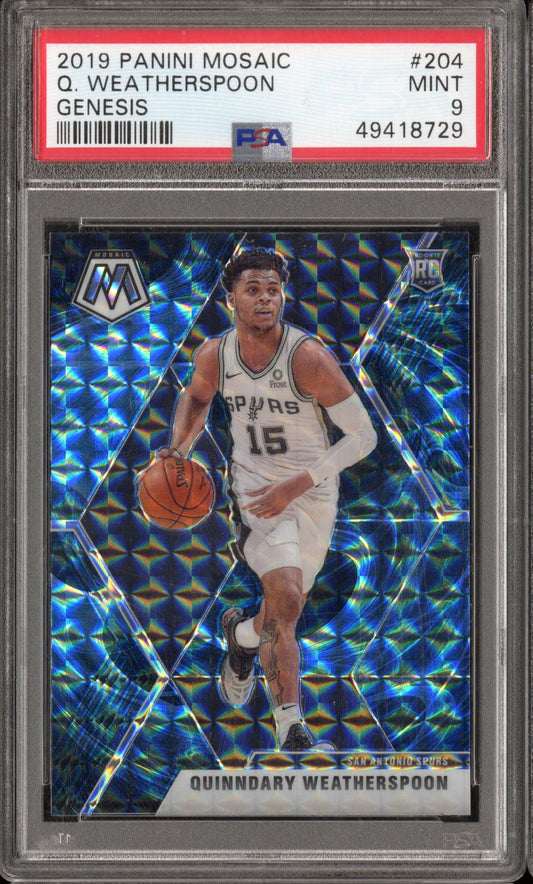 2019 Panini Mosaic Quinndary Weatherspoon #204 Genesis Rookie PSA 9