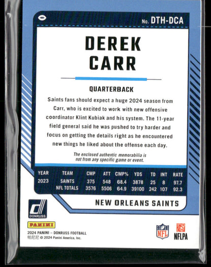 2024 Panini Donruss Derek Carr #DTH-DCA Threads Relic