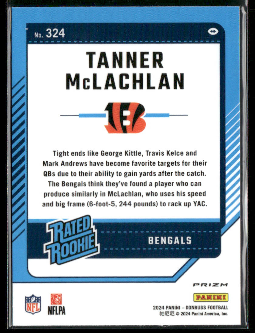 2024 Panini Donruss Tanner McLachlan #324 Red Pandora Rated Rookie