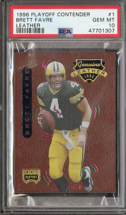 1996 Playoff Contenders Leather Brett Favre #1 Leather PSA 10