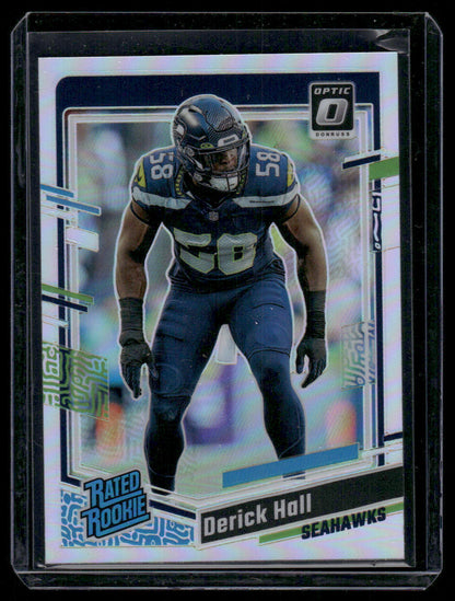 2023 Panini Optic Derick Hall #291 Holo Prizm Rated Rookie