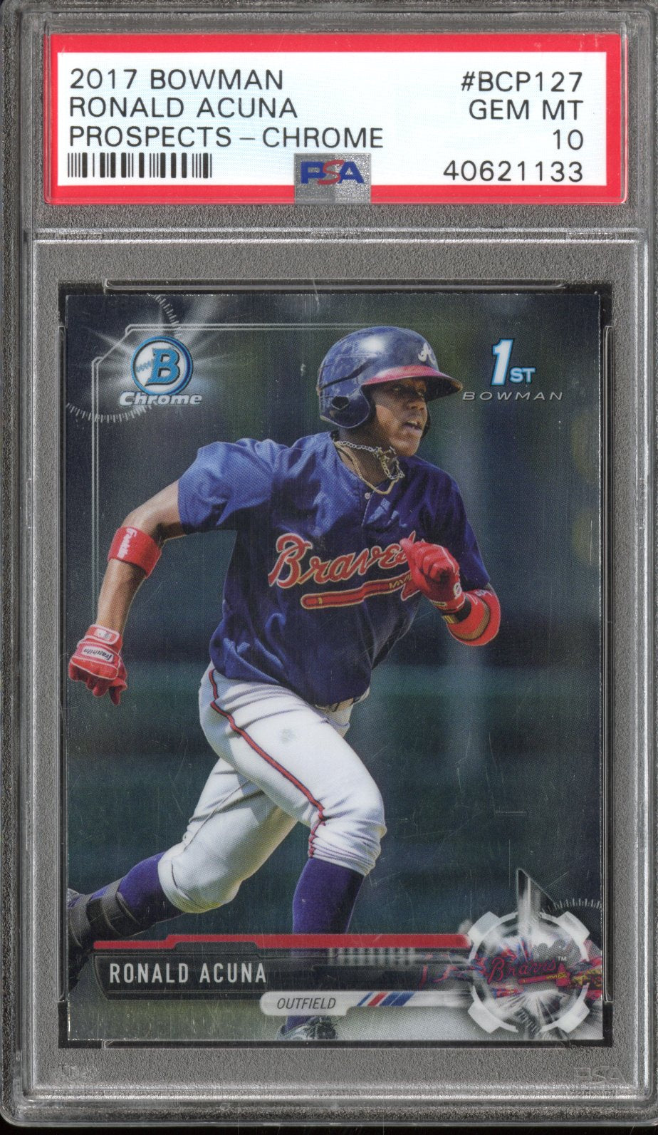 2017 Bowman Prospects Ronald Acuna #BCP127 Prospects Chrome PSA 10