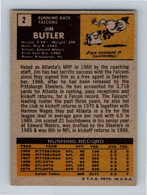 1971 Topps Jim Butler #2