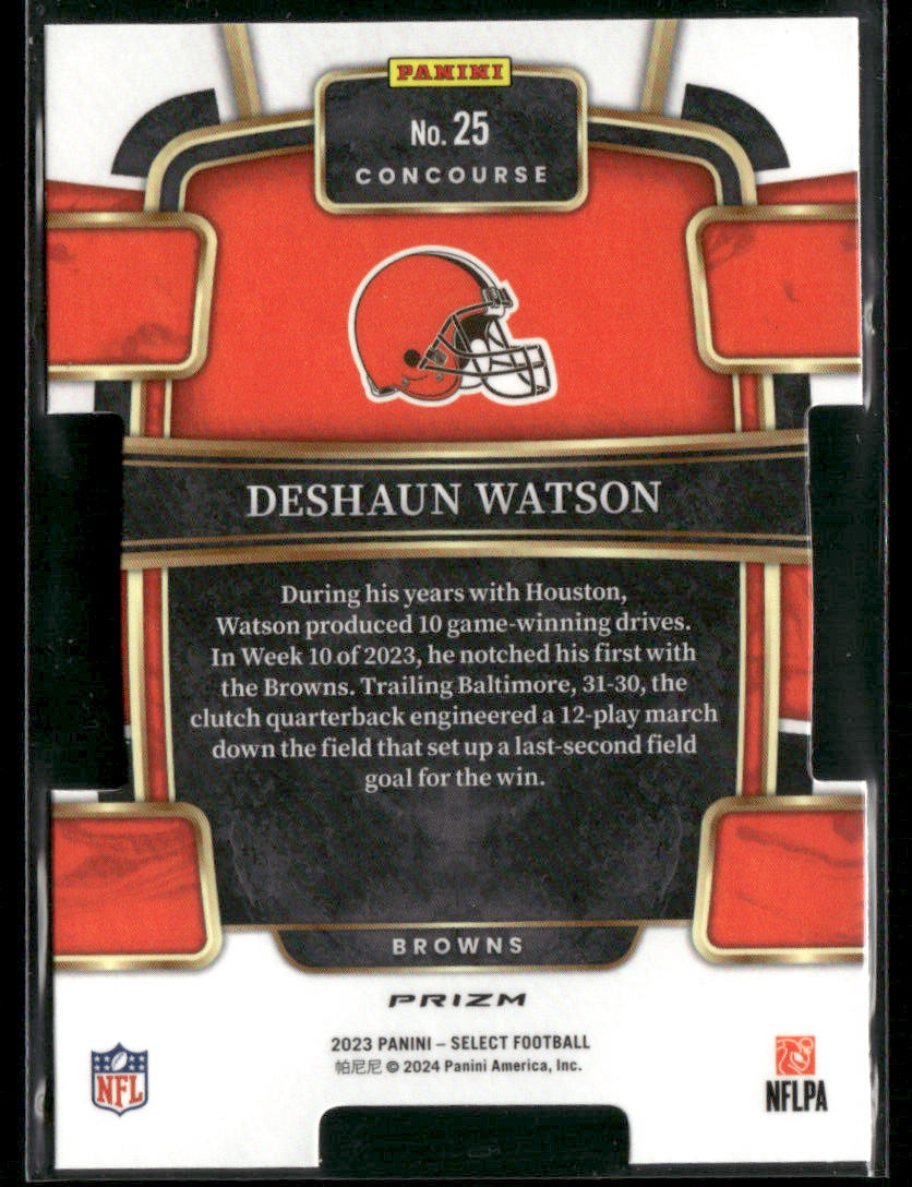 2024 Panini Select Deshaun Watson #25 Red/Black Die-Cut