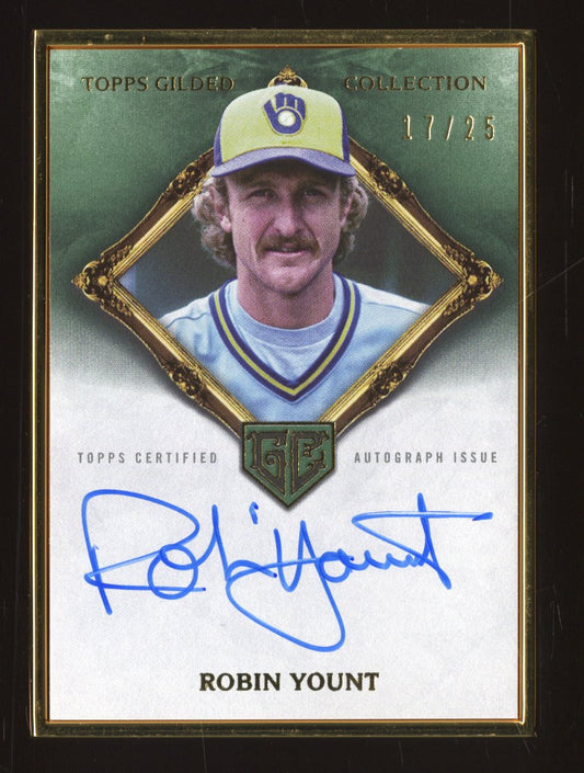 2023 Topps Gilded Collection Robin Yount #HAFA-RY Gold Framed Autograph /25