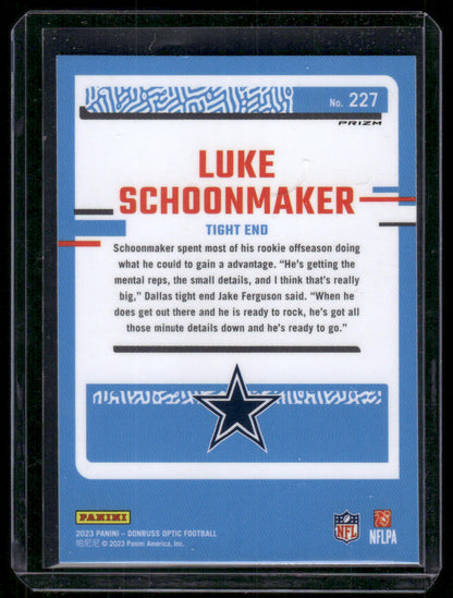 2023 Panini Donruss Optic Luke Schoonmaker #227 Pink Prizm Rated Rookie