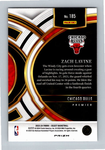 2023-24 Panini Select Basketball Zach Lavine #185 Silver Prizm Premier