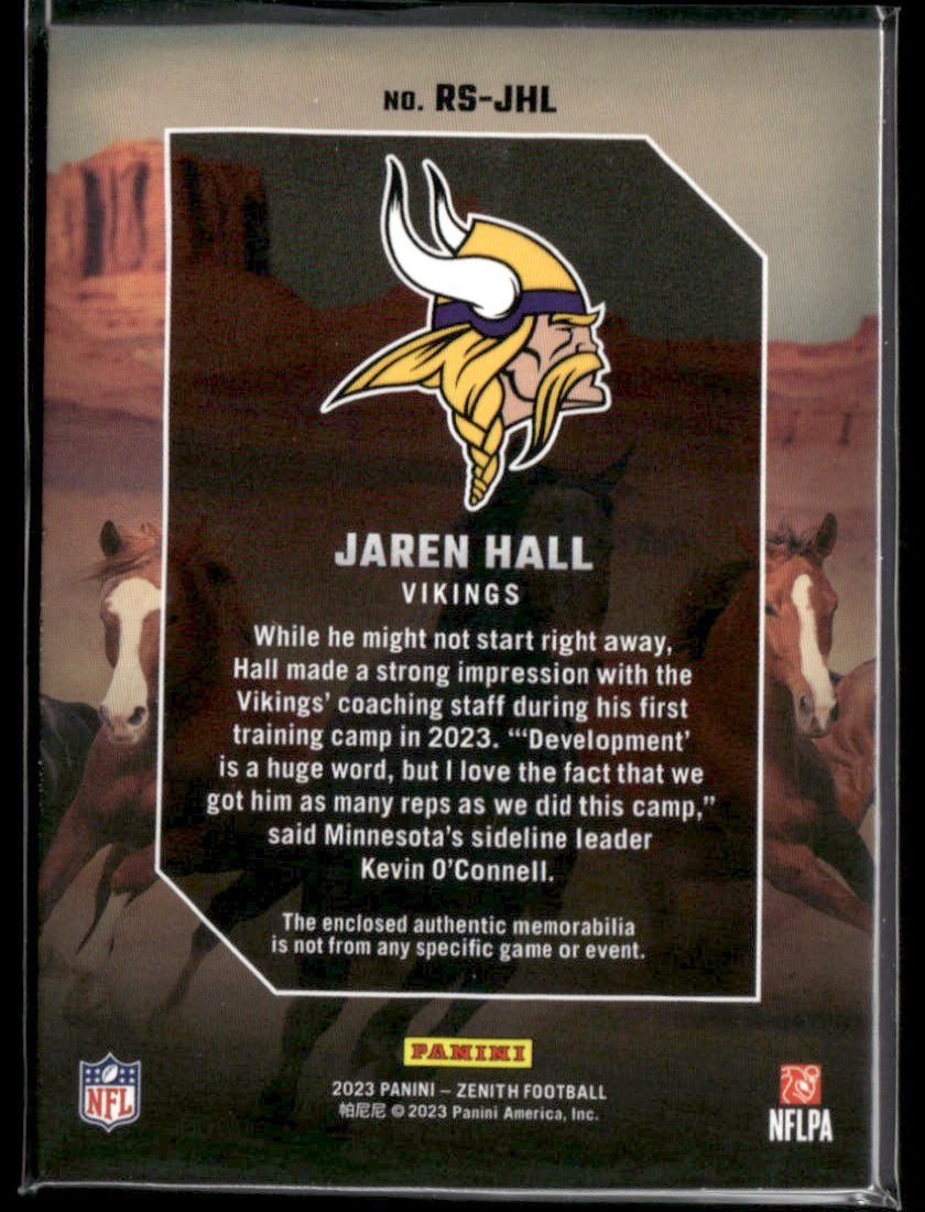 2023 Panini Zenith Jaren Hall #RS-JHL Rookie Stallions /50