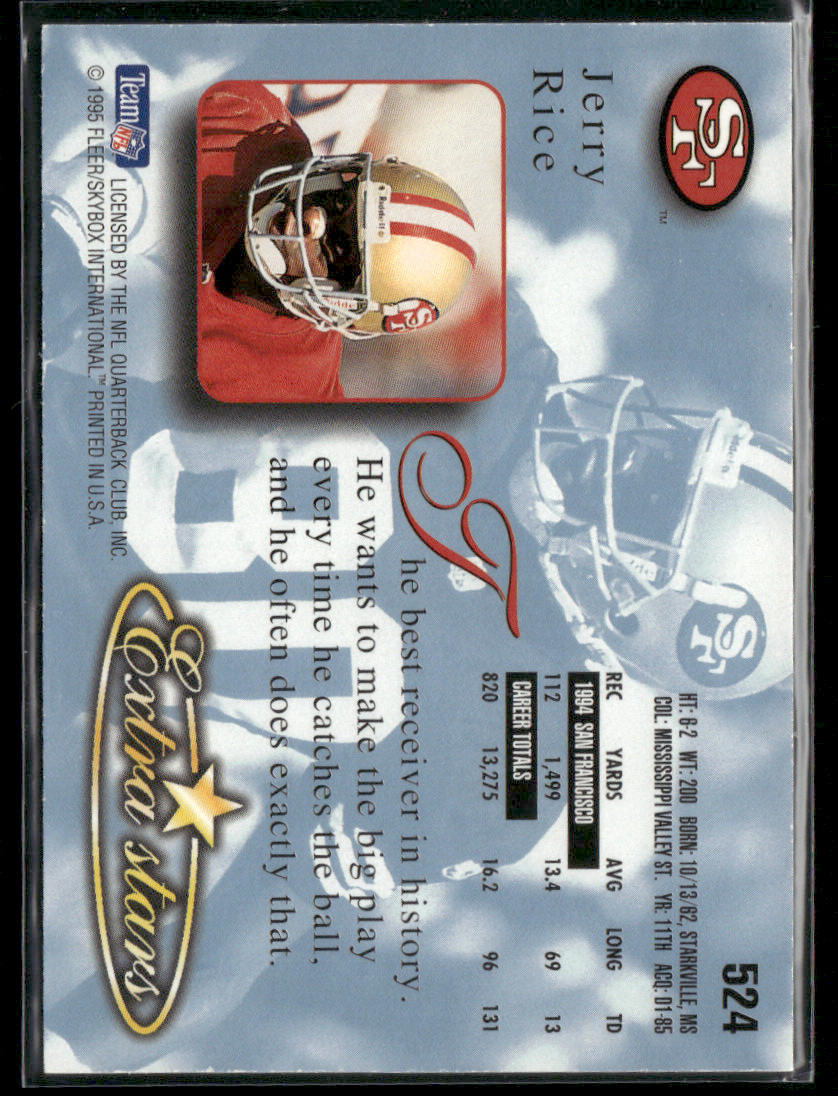 1995 Fleer Ultra Extra Jerry Rice #524 Stars