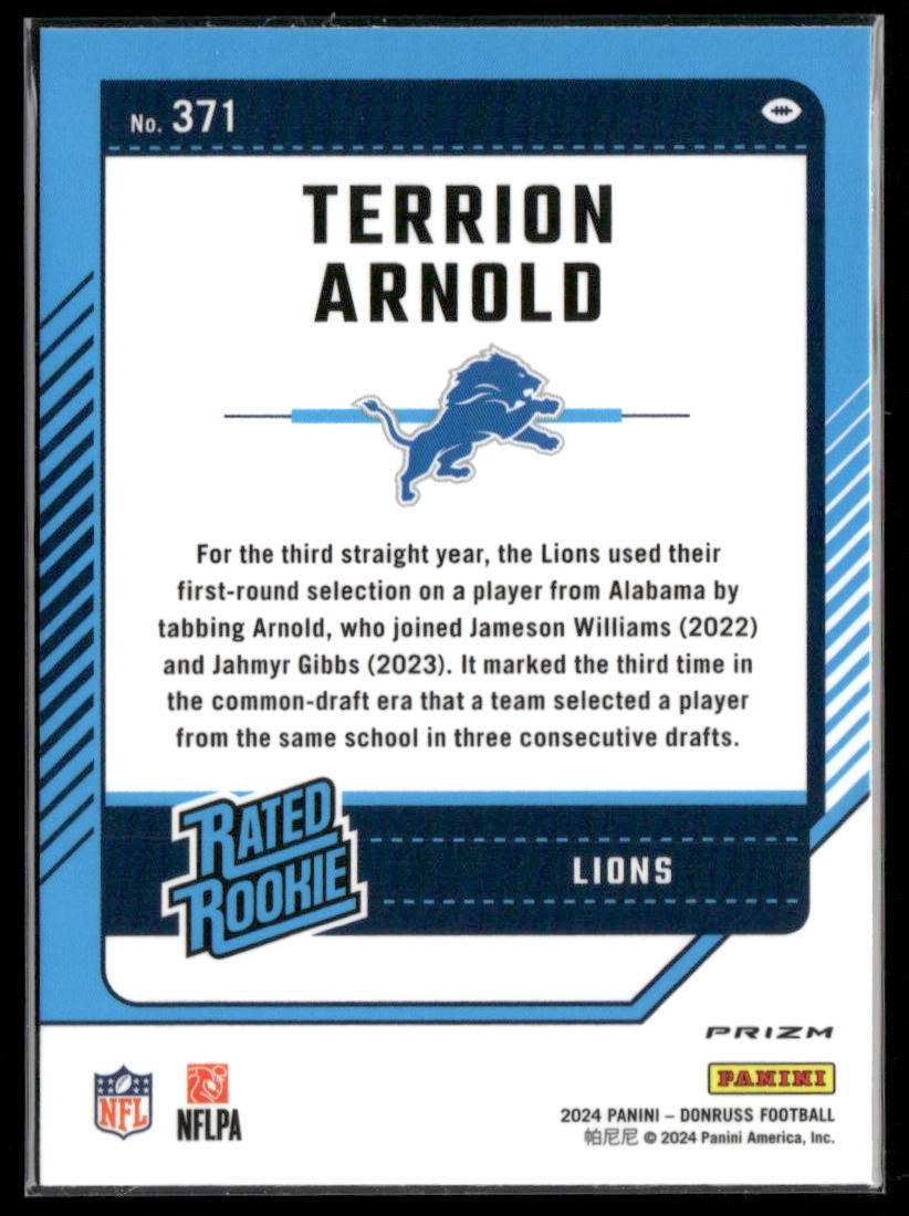 2024 Panini Terrion Arnold #371 Red Pandora Rated Rookie