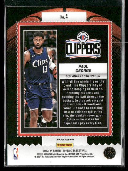 2023-24 Panini Mosaic Paul George #4 Jam Masters Green