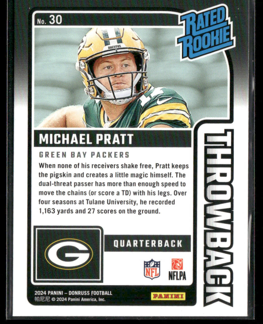 2024 Panini Donruss Michael Pratt #30 rated rookie