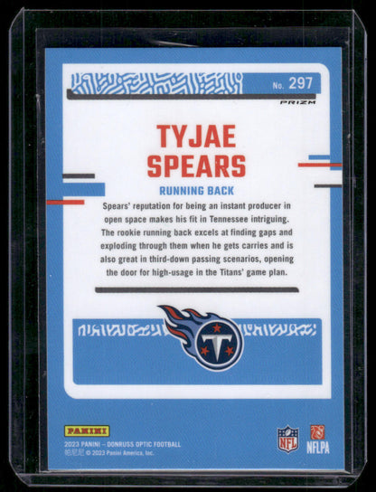 2023 Panini Tyjae Spears #297 Blue Hyper Prizm Rated Rookie