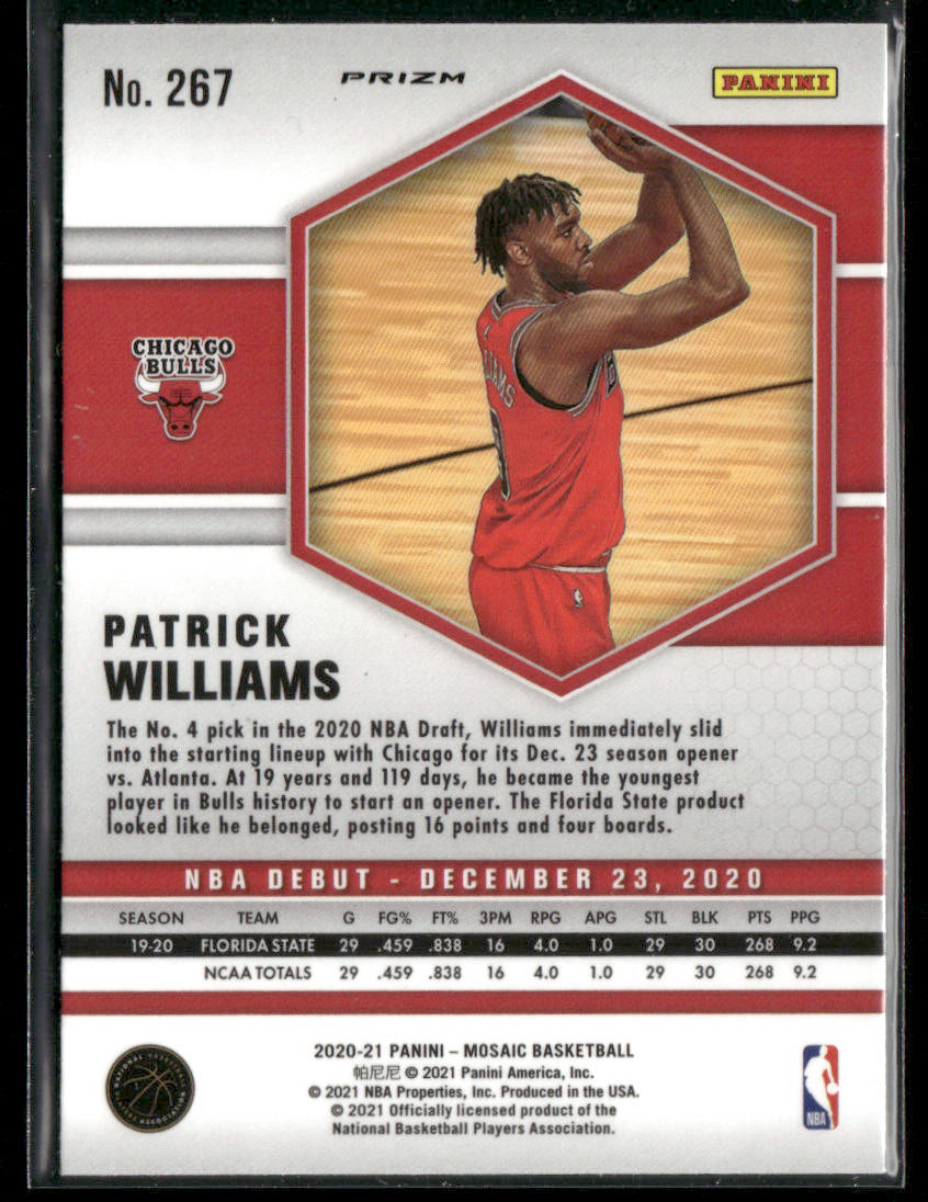 2020-21 Panini Mosaic Patrick Williams #267 Red Mosaic NBA Debut