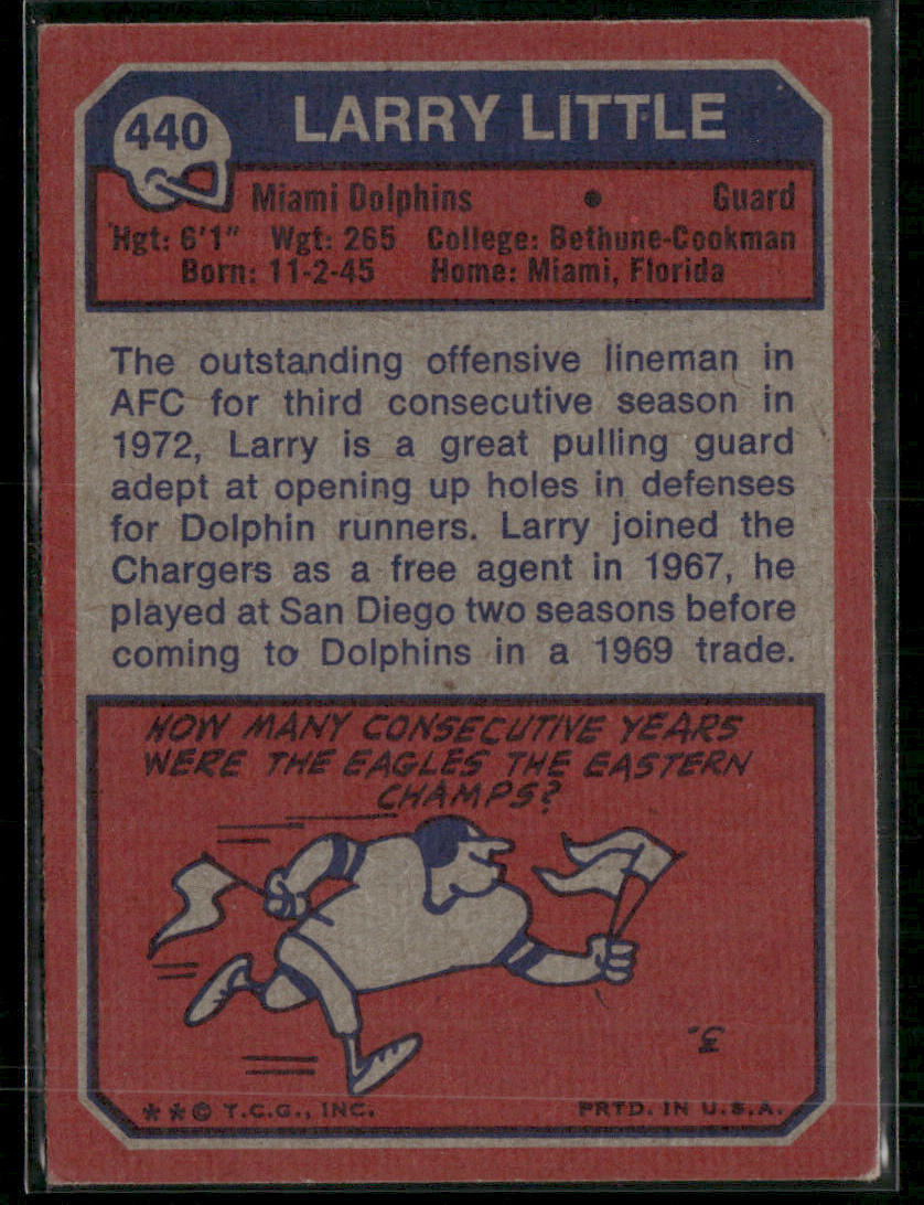 1973 Topps Larry Little #440