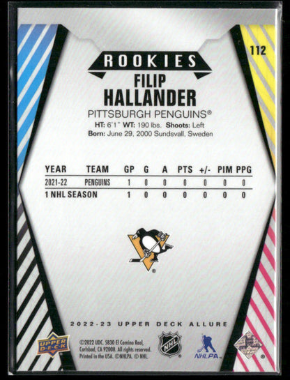 2022-23 Upper Deck Allure Filip Hallander #112