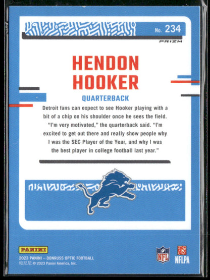 2023 Panini Hendon Hooker #234 Rated Rookie