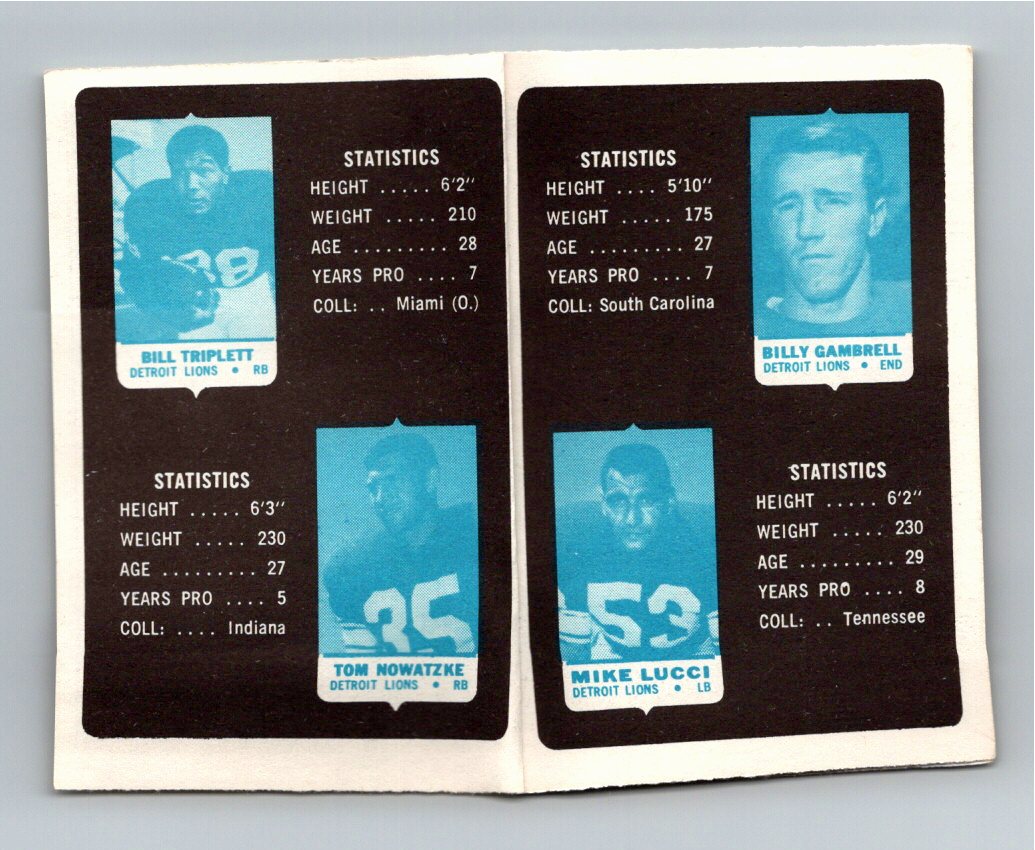 1969 Topps Detroit Lions #6 Mini-Albums