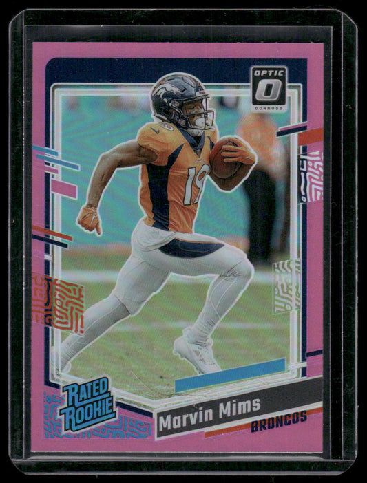 2023 Panini Donruss Optic Marvin Mims #231 Pink Prizm Rated Rookie