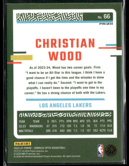 2022-23 Panini Donruss Optic Christian Wood #66 Pink Hyper