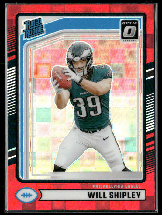 2024 Panini Donruss Will Shipley #312 Red Pandora Rated Rookie