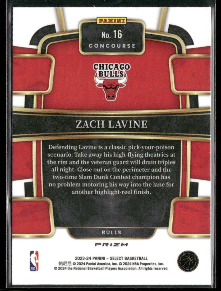 2023-24 Panini Select Zach Lavine #16 Blue Ice