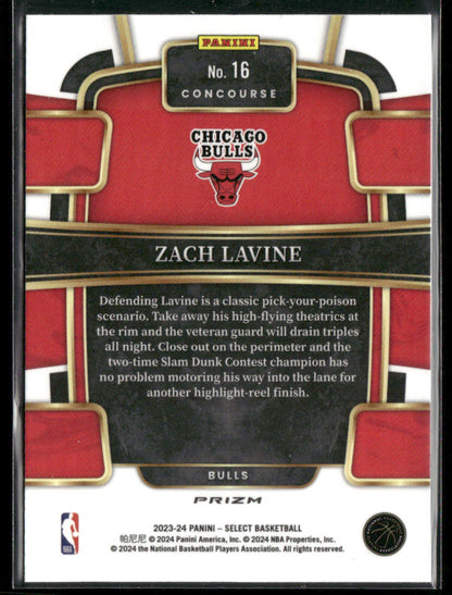 2023-24 Panini Select Zach Lavine #16 Blue Ice