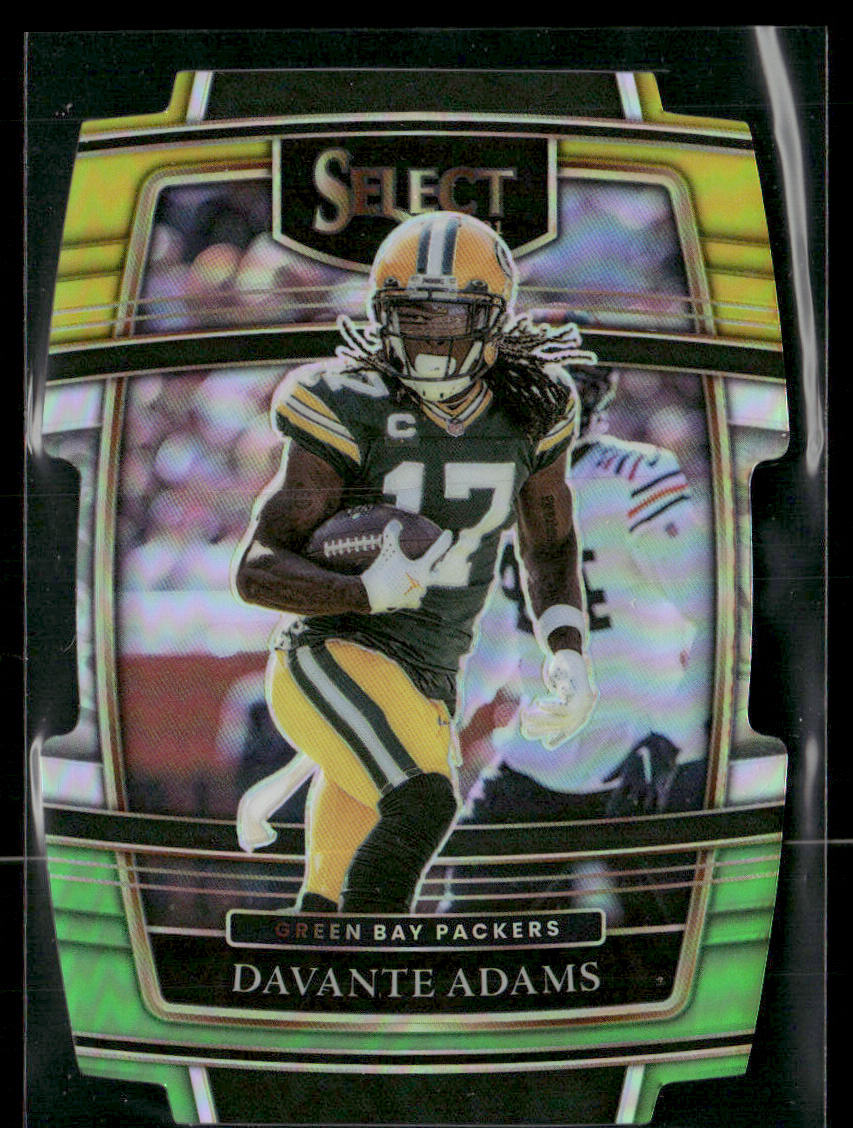 2021 Panini Select Davante Adams #14 Yellow and Green Die Cut