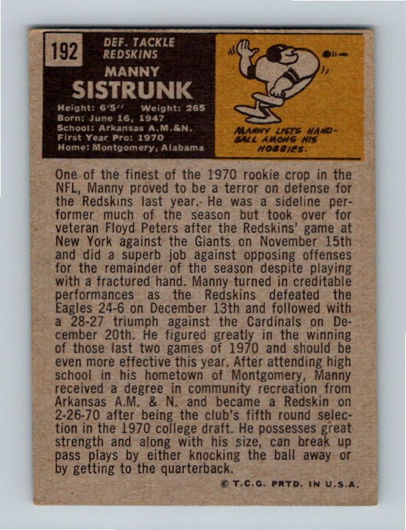 1971 Topps Manny Sistrunk #192