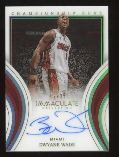 2022-23 Immaculate Dwyane Wade #ICR-DWY Championship Runs Autograph /25