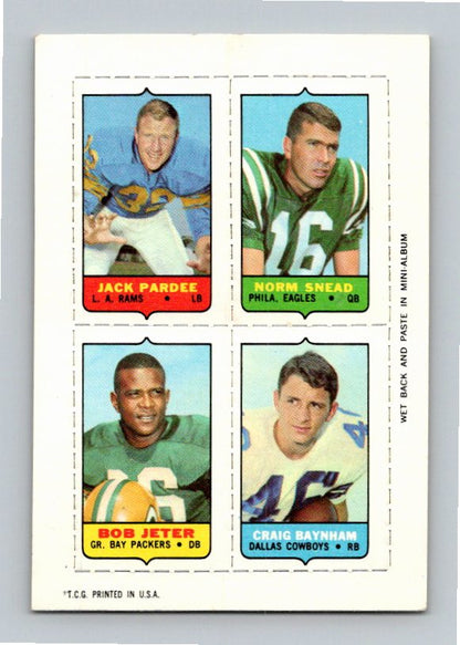 1969 Topps Norm Snead Jack Pardee Bob Jeter Craig Baynham Four-in-One Singles