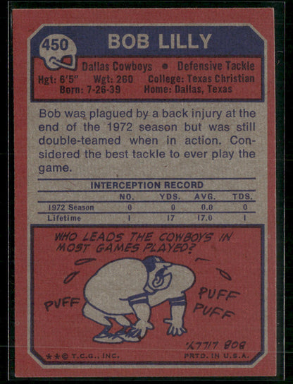 1973 Topps Bob Lilly #450