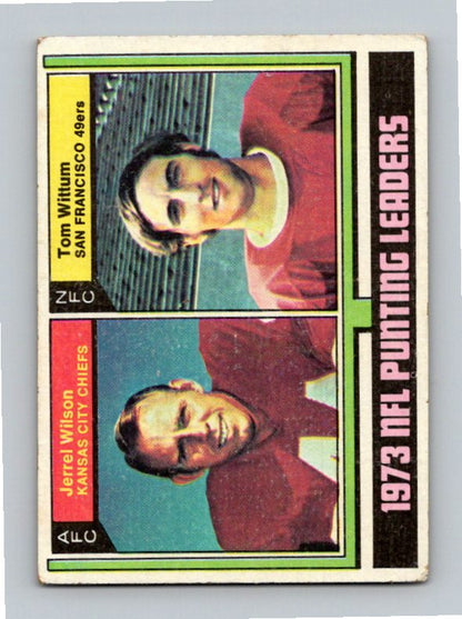 1974 Topps Jarrel Wilson Tom Wittum #333 Punting Leaders